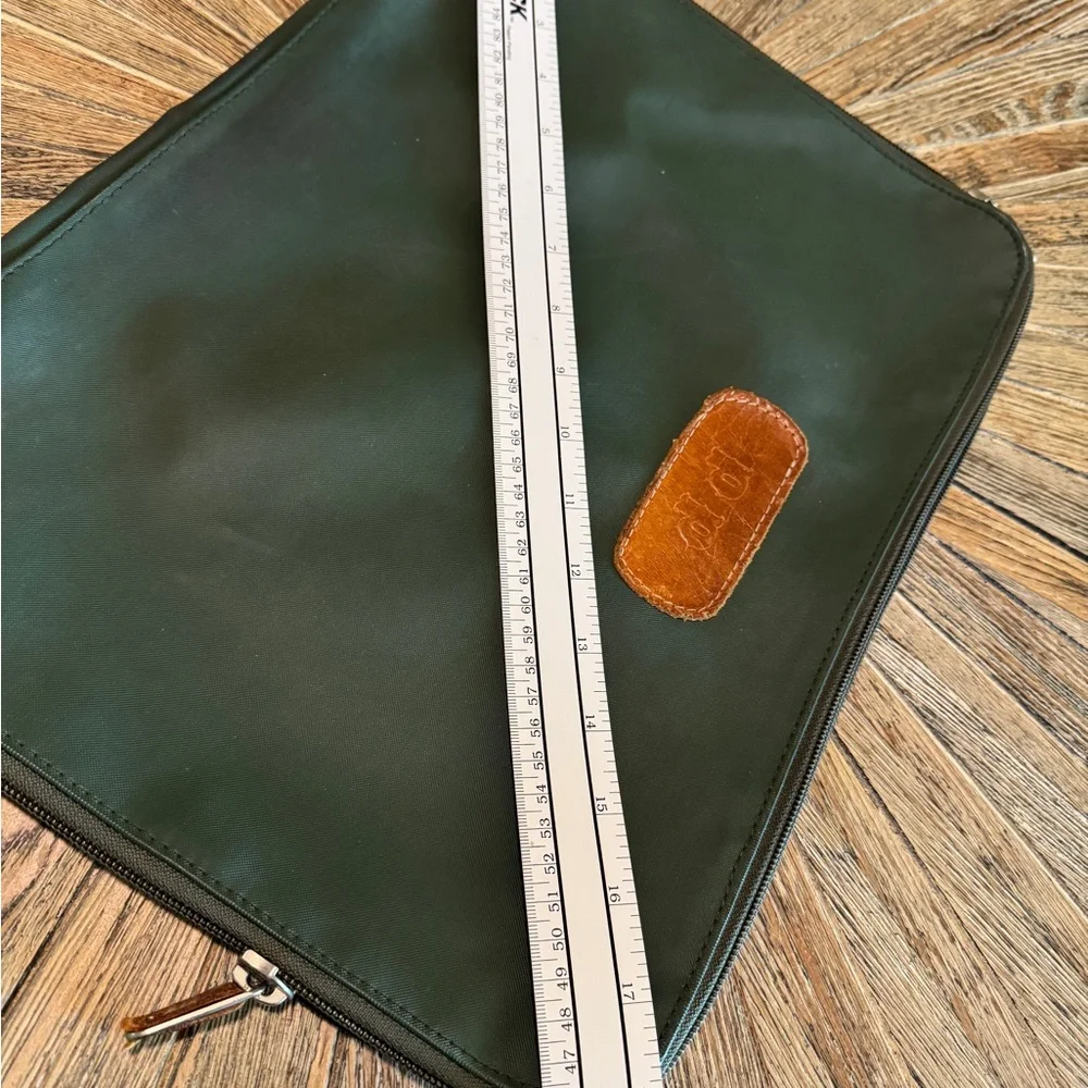 Jon Hart evergreen laptop bag large pine green zipper canvas leather PP initial